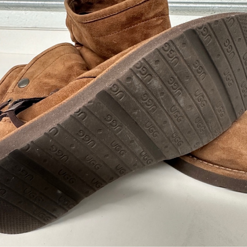 UGG Women's Tan Suede Ankle Boots - Picture 5 of 6